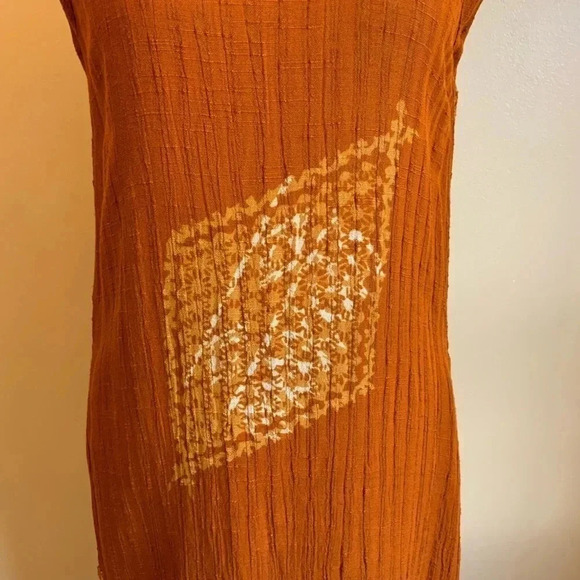KALIYANA Orange Oversized Linen Textured Top Size S/M - Picture 7 of 15